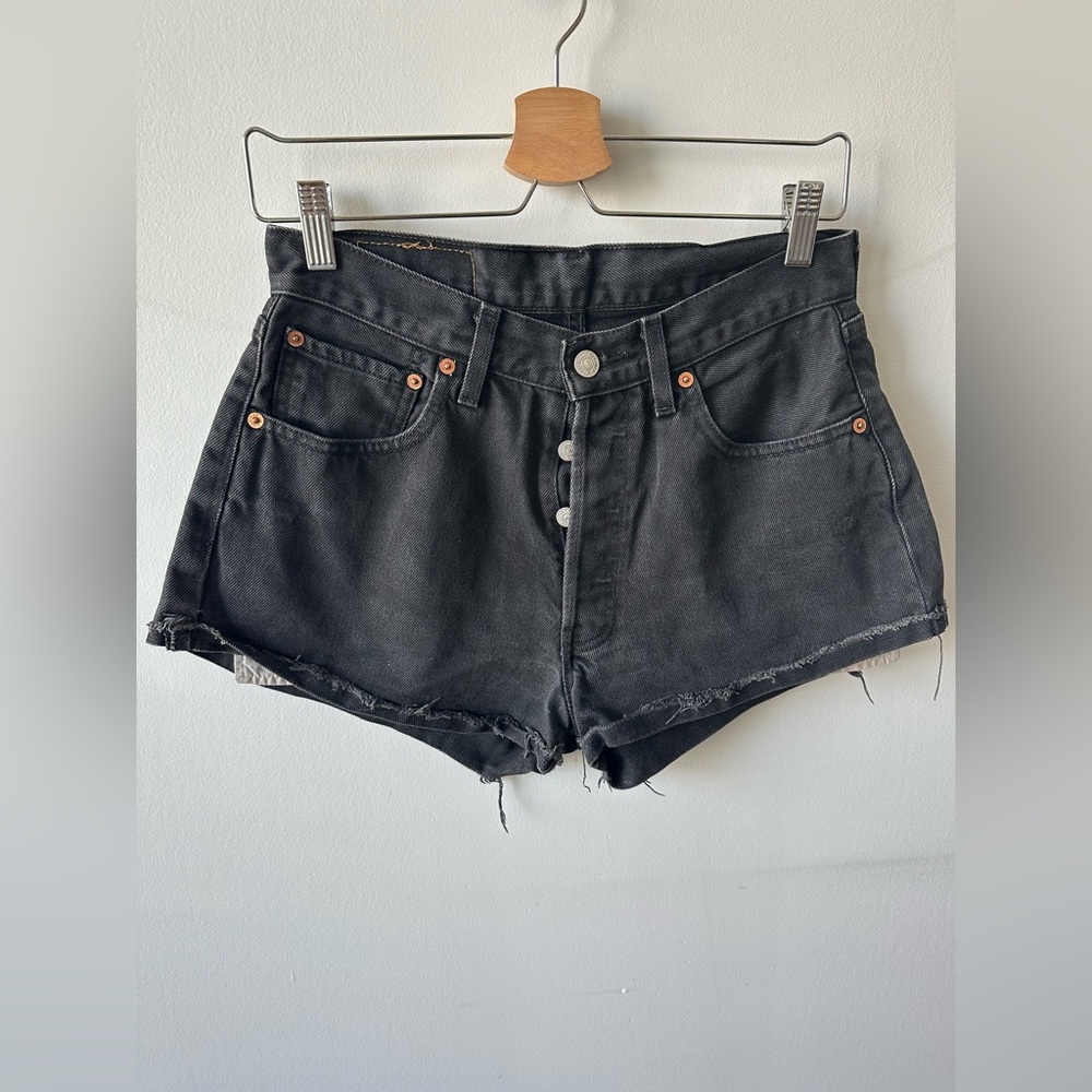 Levi’s 501 Black High Waisted Jean Denim Shorts - Size 27